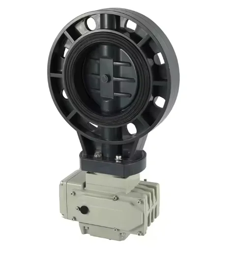 SWD Corrosion Resistant UPVC Electric Control Actuator Butterfly Valve for Water Gas Oil in Chemical Industry Butterfly Valve