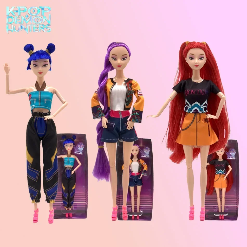 %_Pop Demon Hunters 30 cm Action Figure Set - Anime Kpop Girl Group Rumi Zoey Mira - Disegni di cartoni animati Bambole da collezione per ragazze