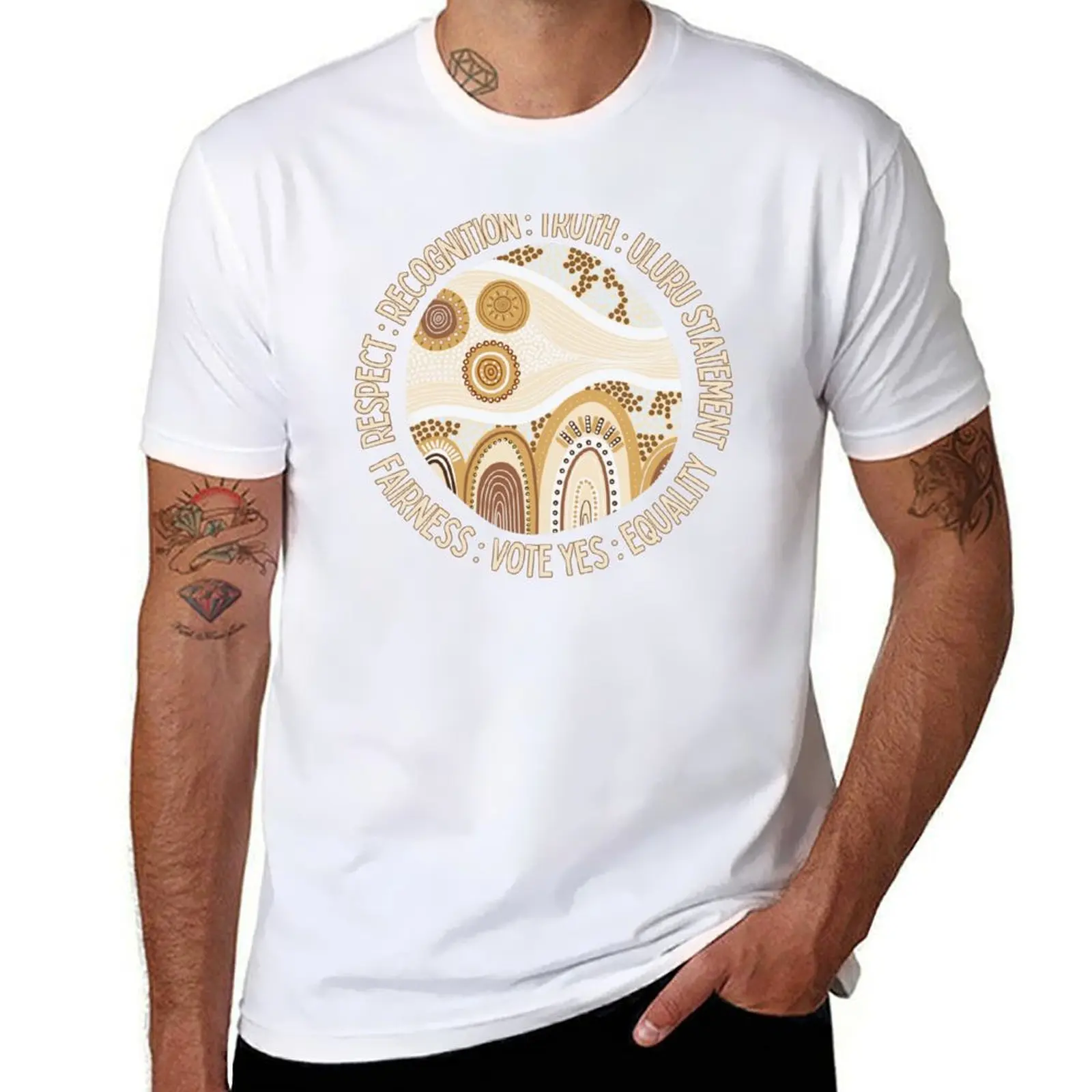 Votez oui-respect reconnaissance vérité Uluru déclaration T-Shirt graphique t-shirts pour homme T-Shirt pour homme 100 pour cent coton T-Shirt