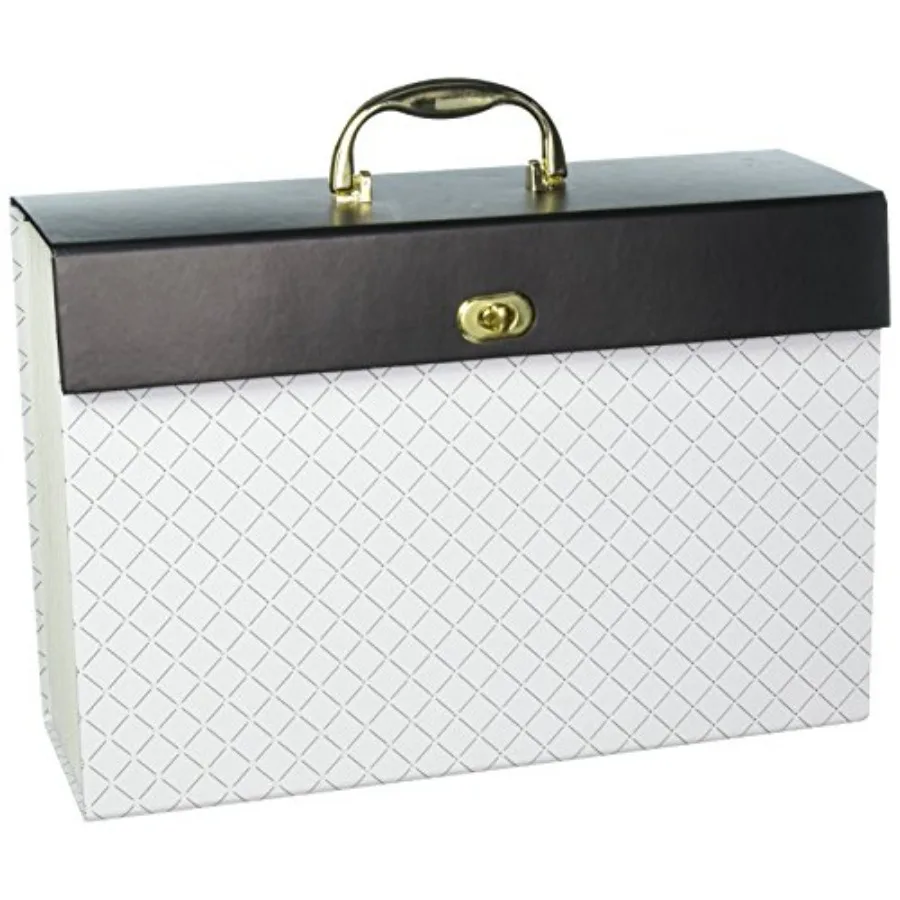 Modern-Noir Expandable File 19 Pocket, White 201A0206