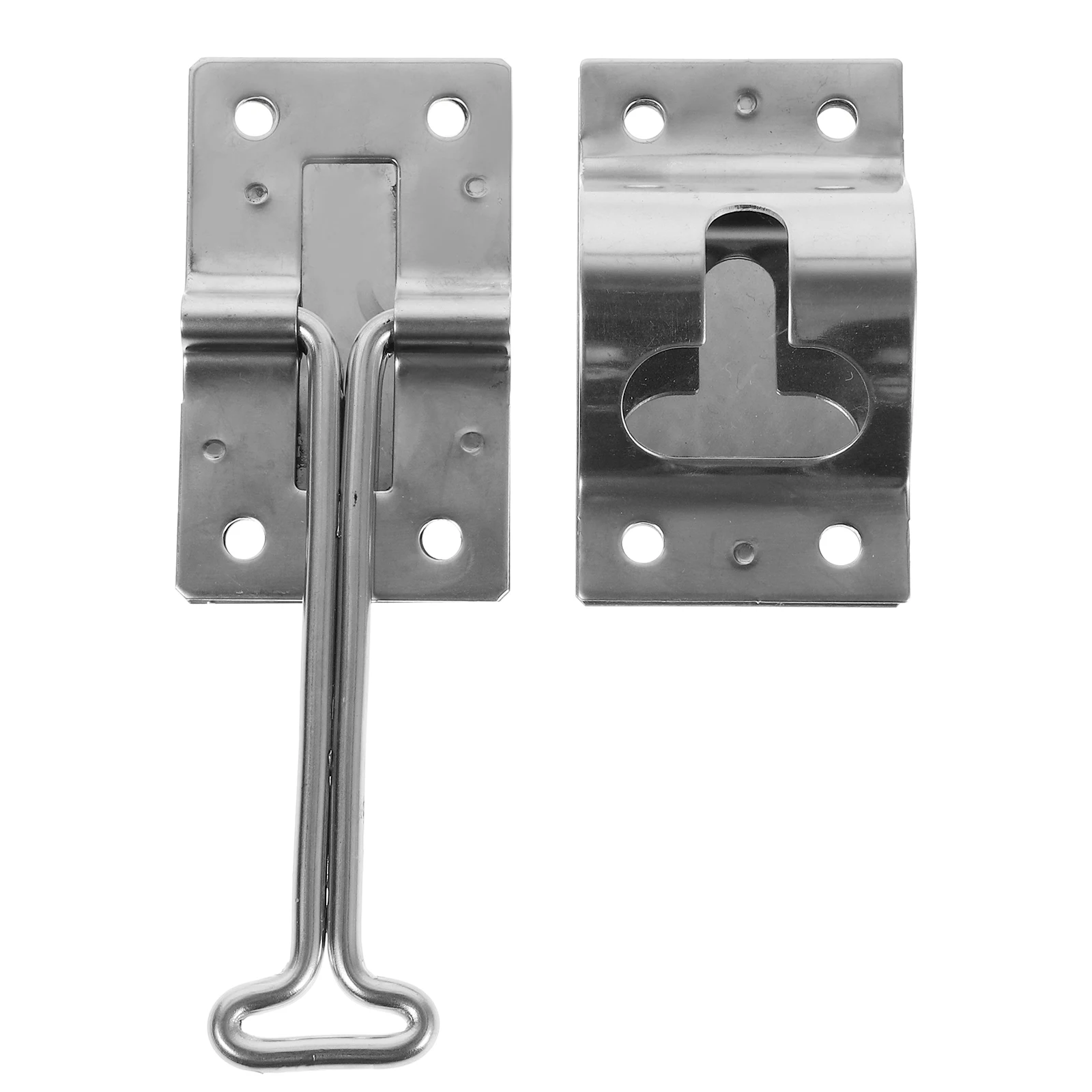 

1 set 1 Set Stainless Steel Rv Entry Door Holder Trailer Exterior Door Keeper Hook T Style Latch Container Stopper