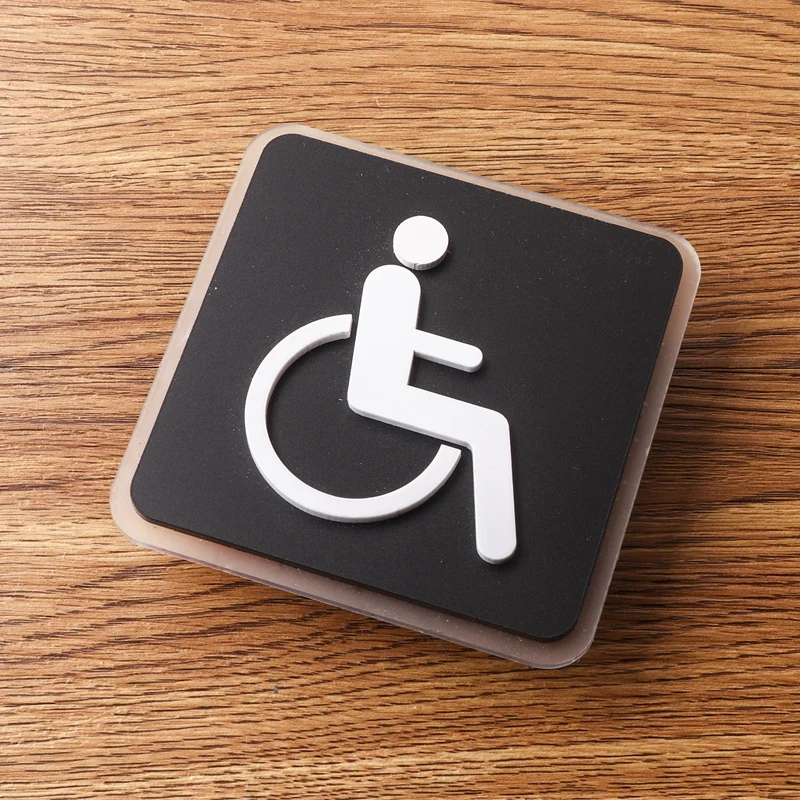 Bathroom Toilet Signs Squatting Reminder Signs WC Doorplate Acrylic Signage Door Sticker Restroom Plaque Plates Logo Mark