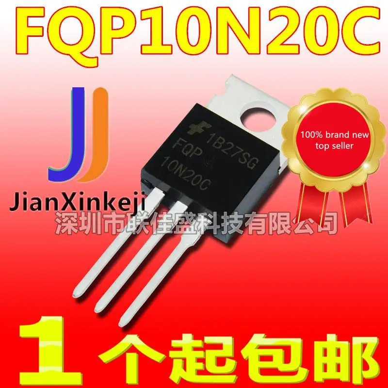 10Pcs 100% Original New In สต็อก FQP10N20C FQP10N20 9.5A 200V TO220 MOS Field Effect Tube