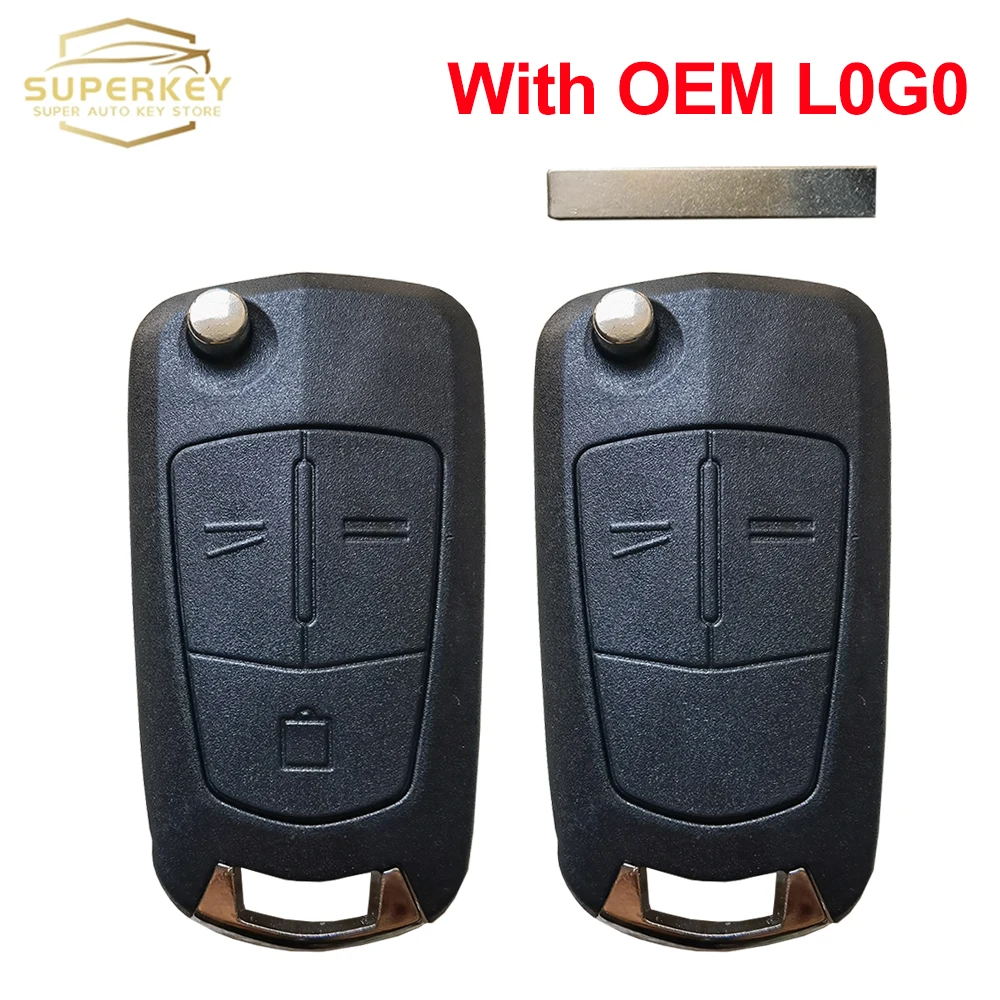 SUPERKEY Original LOG0 Slot Flip Remote Car Key Shell Case For 2004 2005 2006 2008 2013 Opel Vauxhall Astra H Zafira B Corsa D