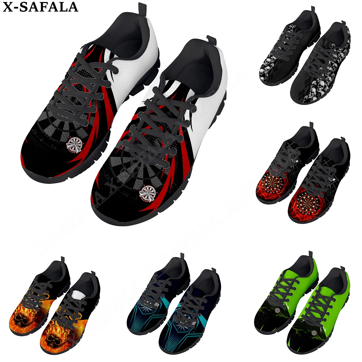 Love Gift  Darts Player Print Men's Casual Basic Daily Shoes Breathable Lightweiht Mesh Lace Up Sneakers Men Woman Sport Shoes-4