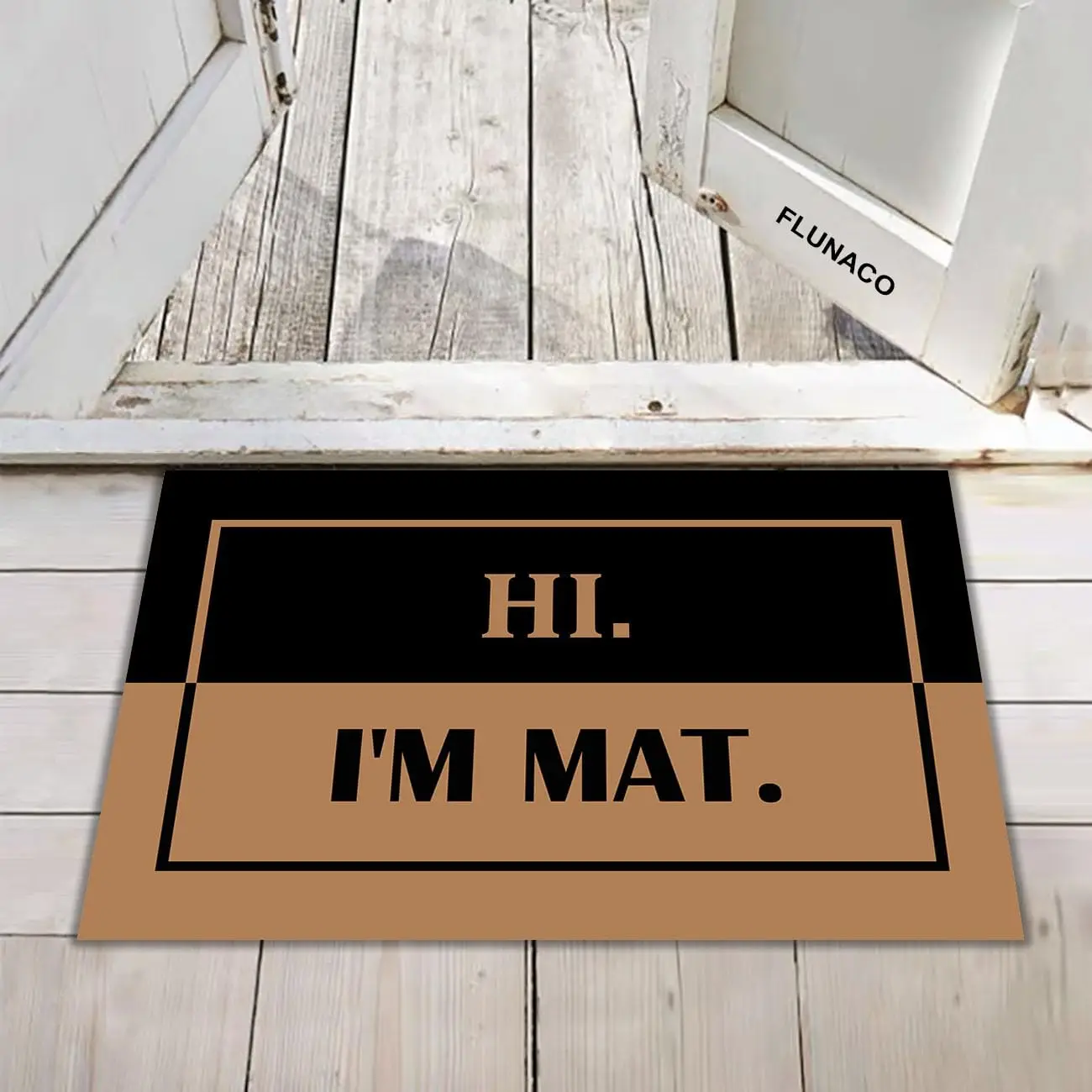 Welcome Funny Door Mat - Hi I'm Mat Doormat Entryway Rugs Welcome Rug Front Floor Mat 23.6