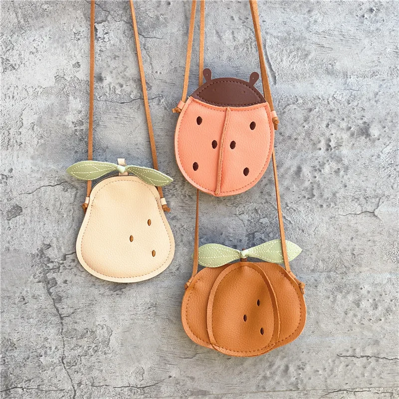 Tas Selempang Anak-anak Dompet Koin Manis Kawaii Buah Hewan Kartun Harajuku Tas Selempang Serbaguna Modis Lucu Mini