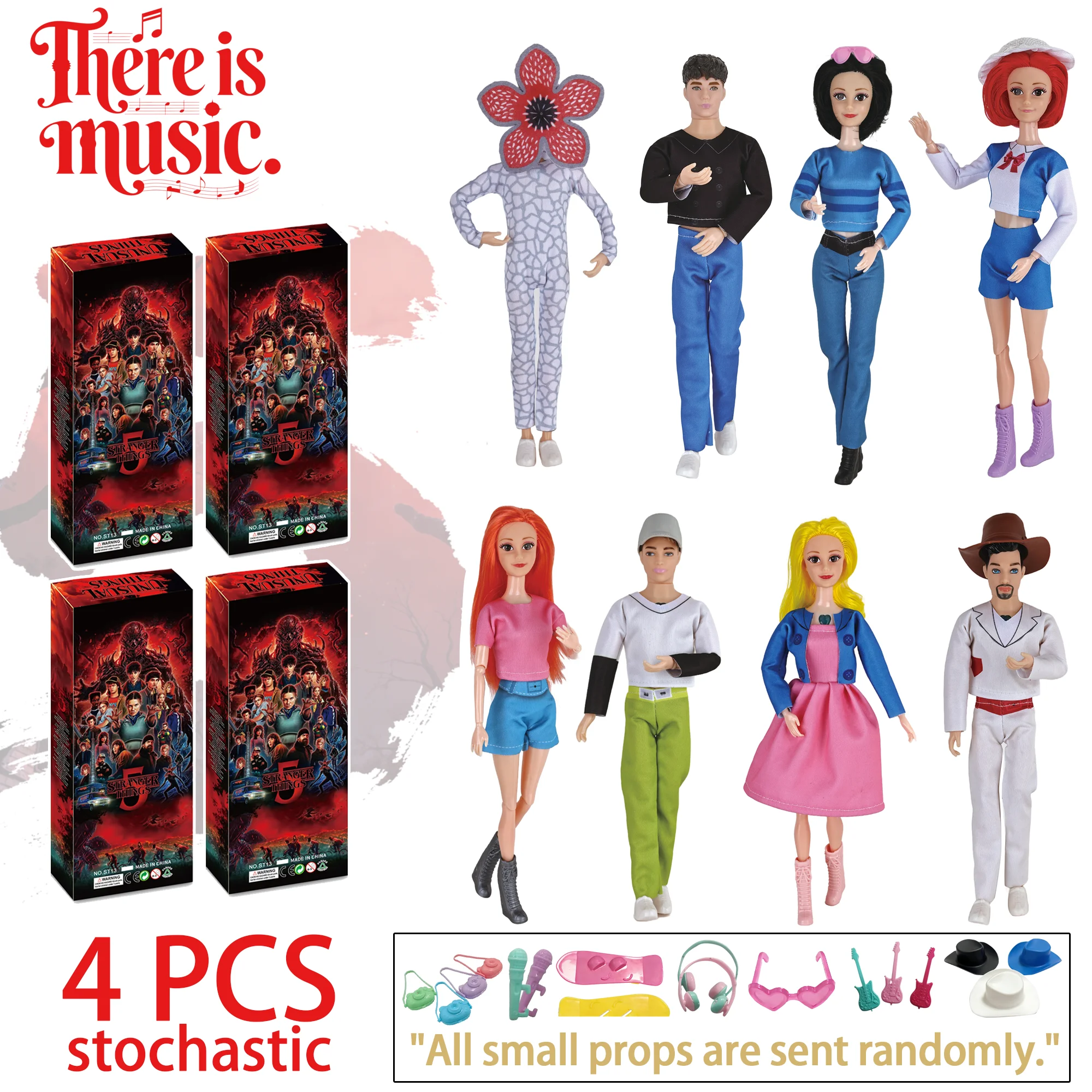 2026 Stranger Things 5 Blind Box 11,5 Pollici Versione Realistica 11 Articolazioni Con Luce Colorata e Melodia Tematica Statuetta da Collezione