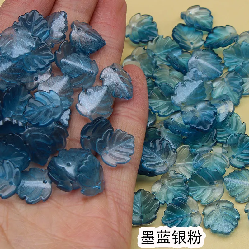 14x15MM Leaf Shaped Glass Beads Pendant Multicolor Spaced Loose Crystal Beads For DIY Handmade Jewelry Necklace Bracelet Making
