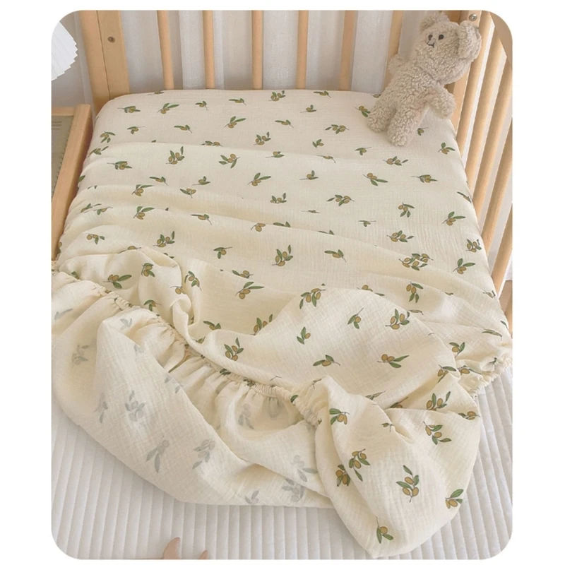 Drap berceau en coton pour bébé, literie douce respirante, joli drap berceau pour bébé W3JF