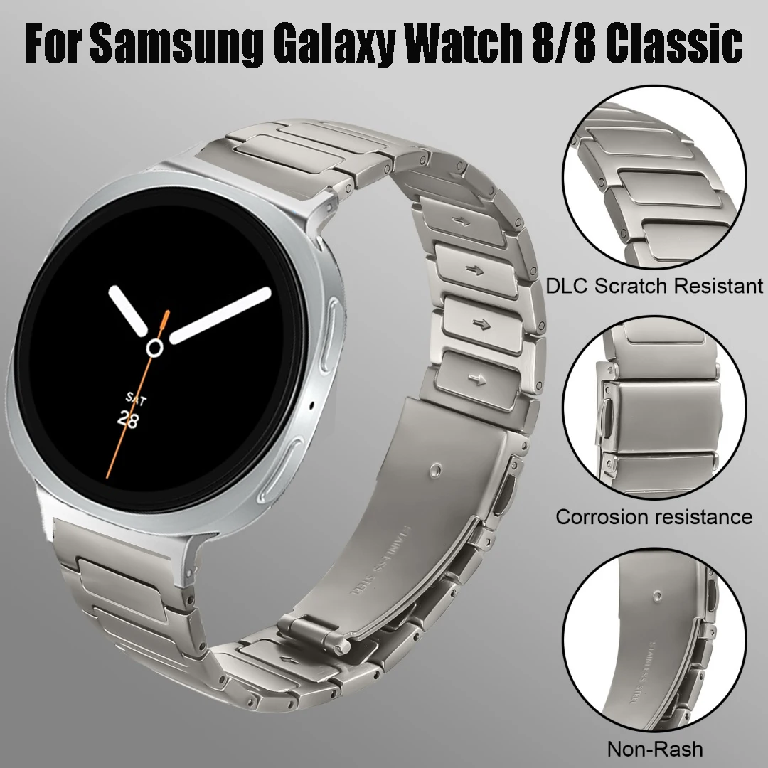 Metallarmband für Samsung Galaxy Watch 8 40 mm 44 mm, Edelstahlband, Herren-Business-Armband für Galaxy 8 Classic 46 mm Armband