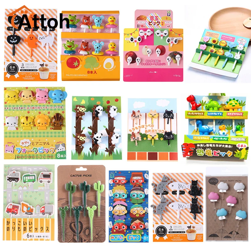 Animal Fruit Fork  Cartoon Children Snack Cake Dessert Food Fruit Pick Toothpick Lunches Decor Party Buffet Desserts Forkss