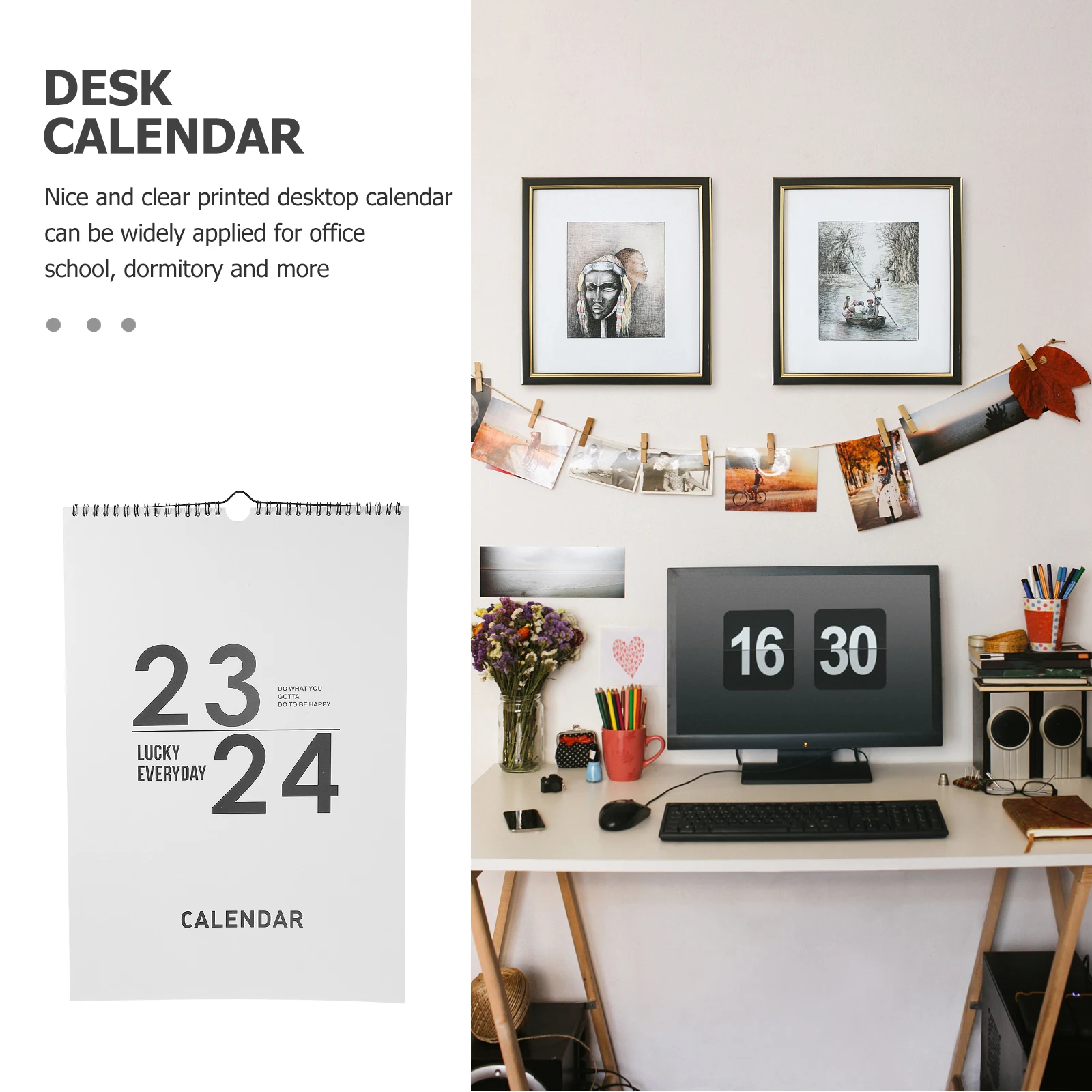

Monthly Calendar Hanging Wall Holiday Planner Clear Printed Simple Style Daily Office Monthly Wall Calendar Office Supplies