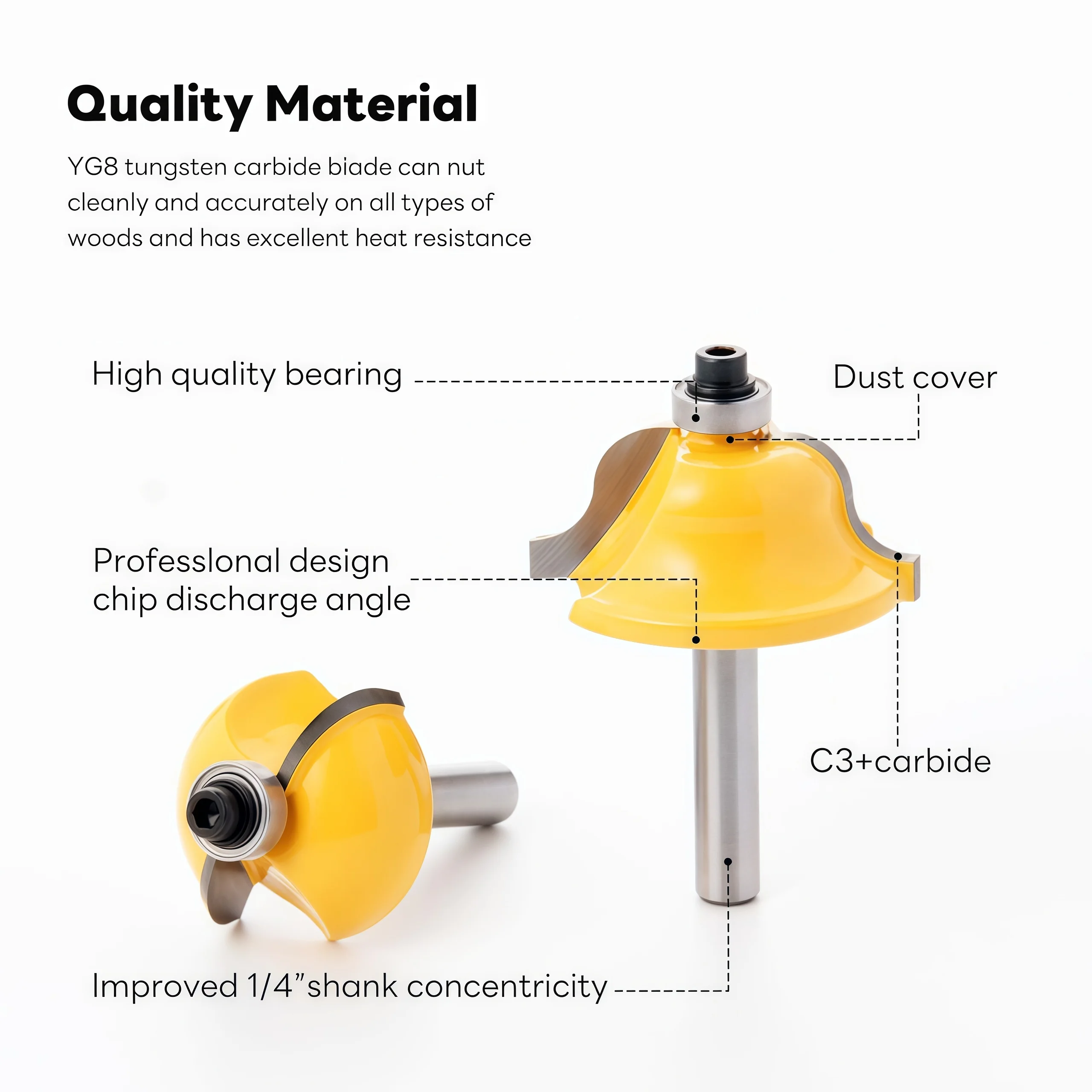 Router Bit Set 100 Pieces 1/4 Inch Shank Router Bits for Professional Woodworkers and Beginners with Aluminum Alloy Storage Box