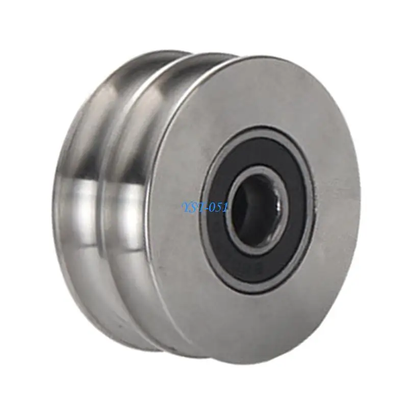 E15A Stainless Steel Double Grooves Fixed Pulley Wheel 200Kg Capacity for Industrial