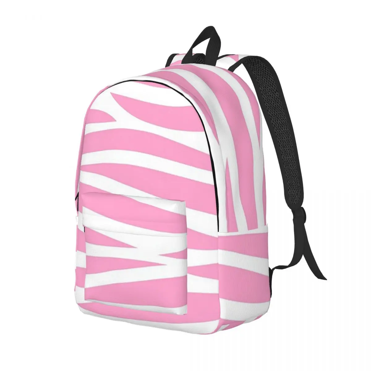 

Zebra Pattern Pink Zebra Stripes Backpack Daypack Large Capacity Kids BookBag School Bag Shoulder Bags for Men Women