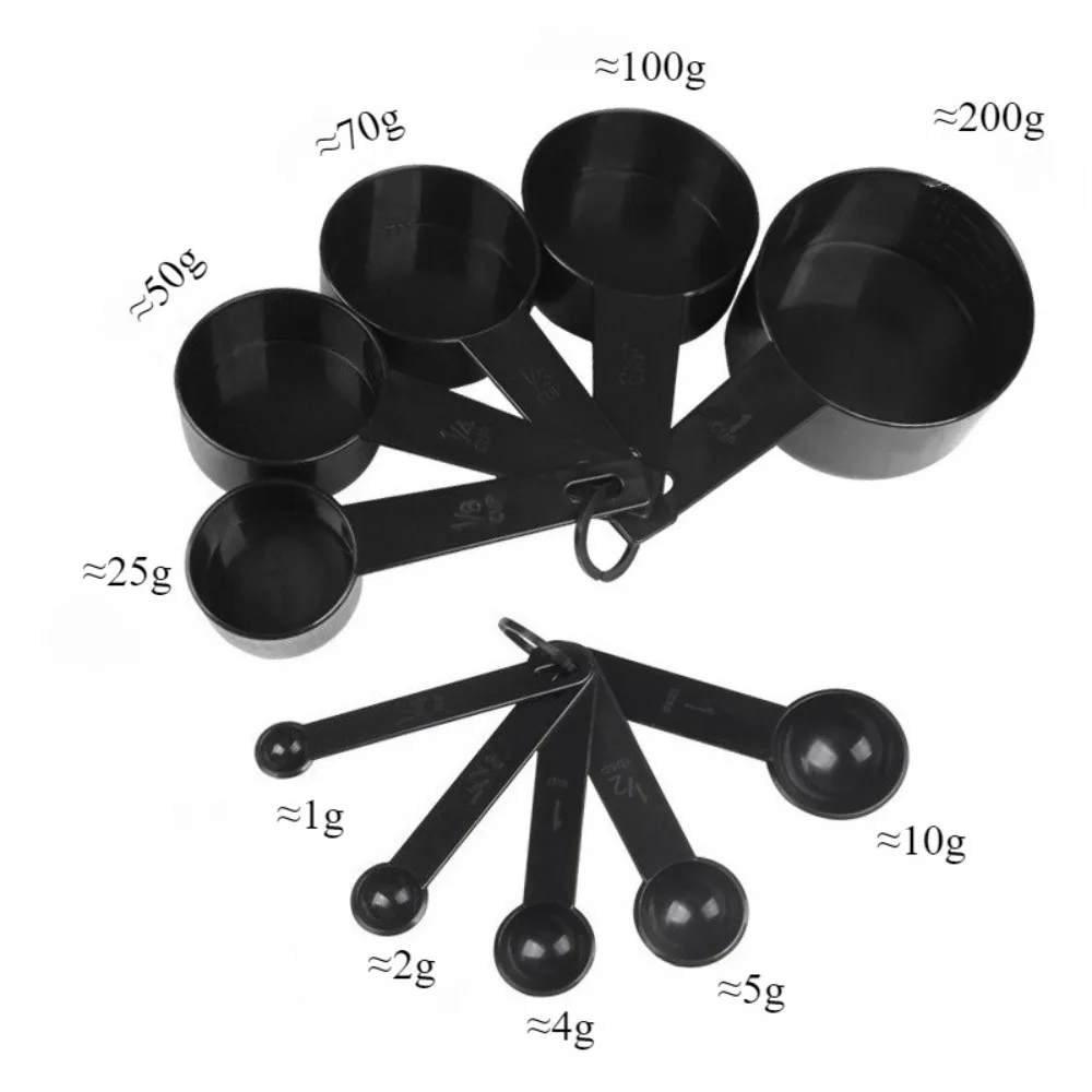 Conjunto de 5/10 Peças de Ferramentas de Medição para Cozinha: Colheres Medidoras, Colher de Açúcar, Copos Medidores para Bolos e Farinha