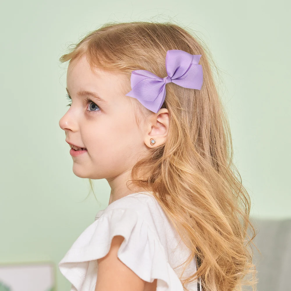 30 個 4.5 ' ランダムカラー新生児ヘアリボンキャンディーカラークリップ付き女の赤ちゃん手作りヘアクリップヘアグリップベビーヘアアクセサリー