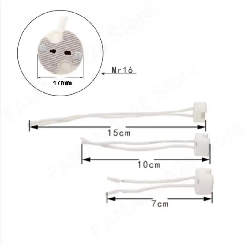 GU10 MR16 MR11 GU5.3 G4 lamp holder socket base adapter Wire silicone Connector Socket for LED Halogen Light M20