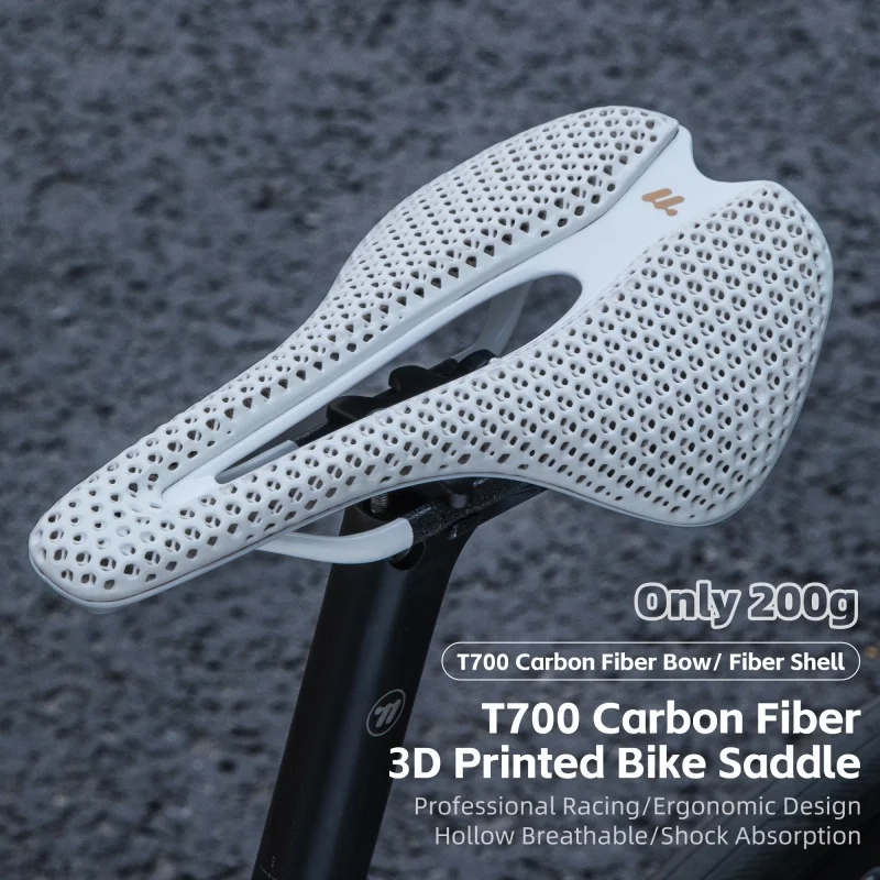 

Bicycle Saddle 3D Printed T700 Carbon Fiber Hollow Breathable Shock Absorbing Racing Seat MTB Road Bike Cycling Accessories