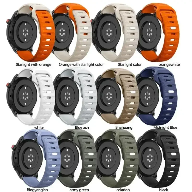 22mm Silicone Bracelet For Huawei Watch 5/GT5 Pro 4 3 2 46mm Breathable Wrist Belt For Honor Watch GS 4/GS 3/GS 3i/GS Pro Correa