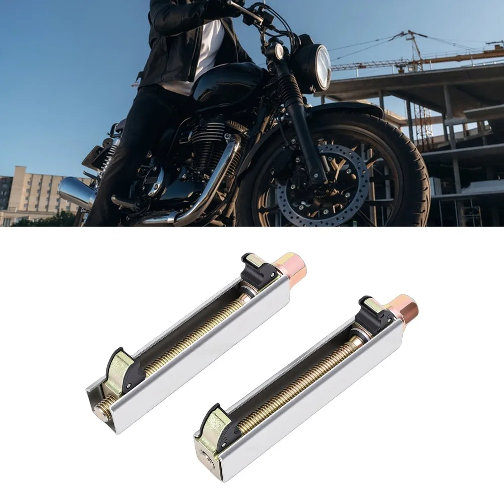 2PCS Carbon Steel Motorcycle Shock Spring Compressor 3/8in Interface Adjustable Shock Spring Compression Tool Universal
