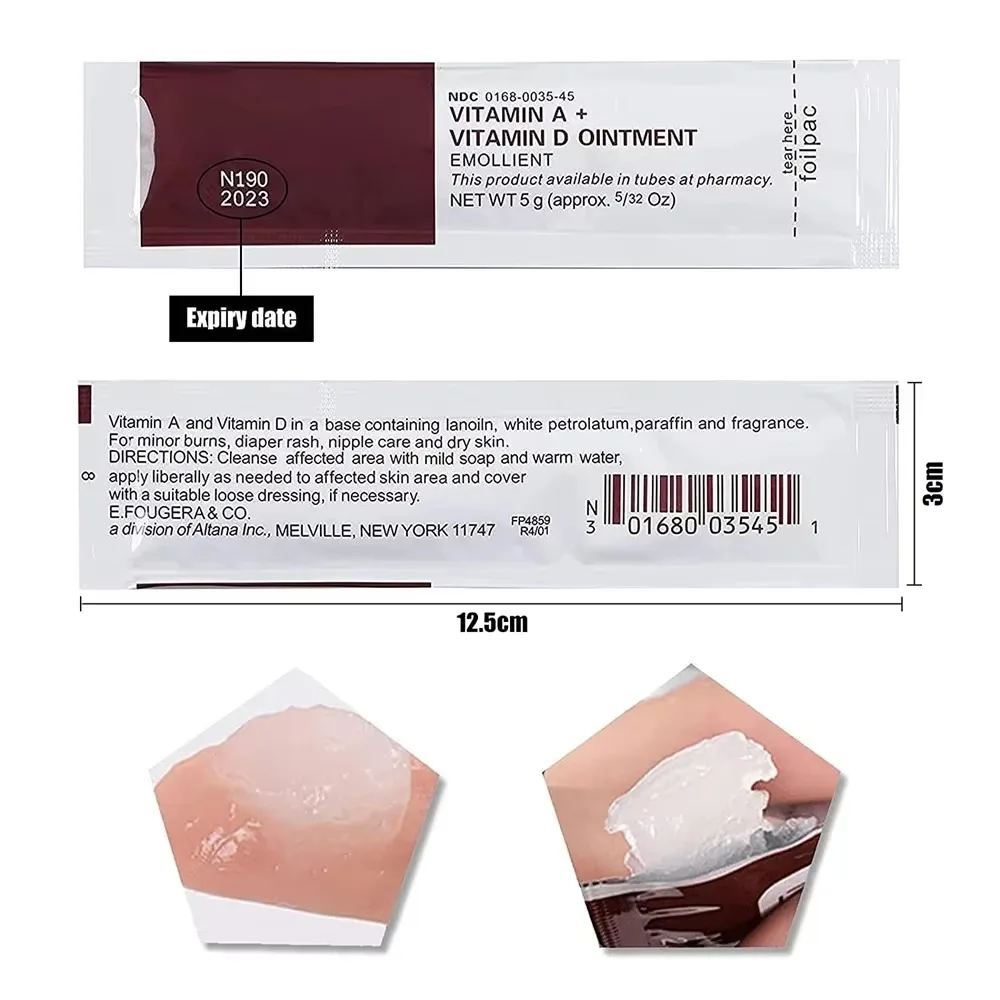 100PCS Tattoo Aftercare Cream Fougera Vitamin Ointment Tattoo Recovery Cream Vitamin A&D Tattoo Repair Cream Tattoo Accessories