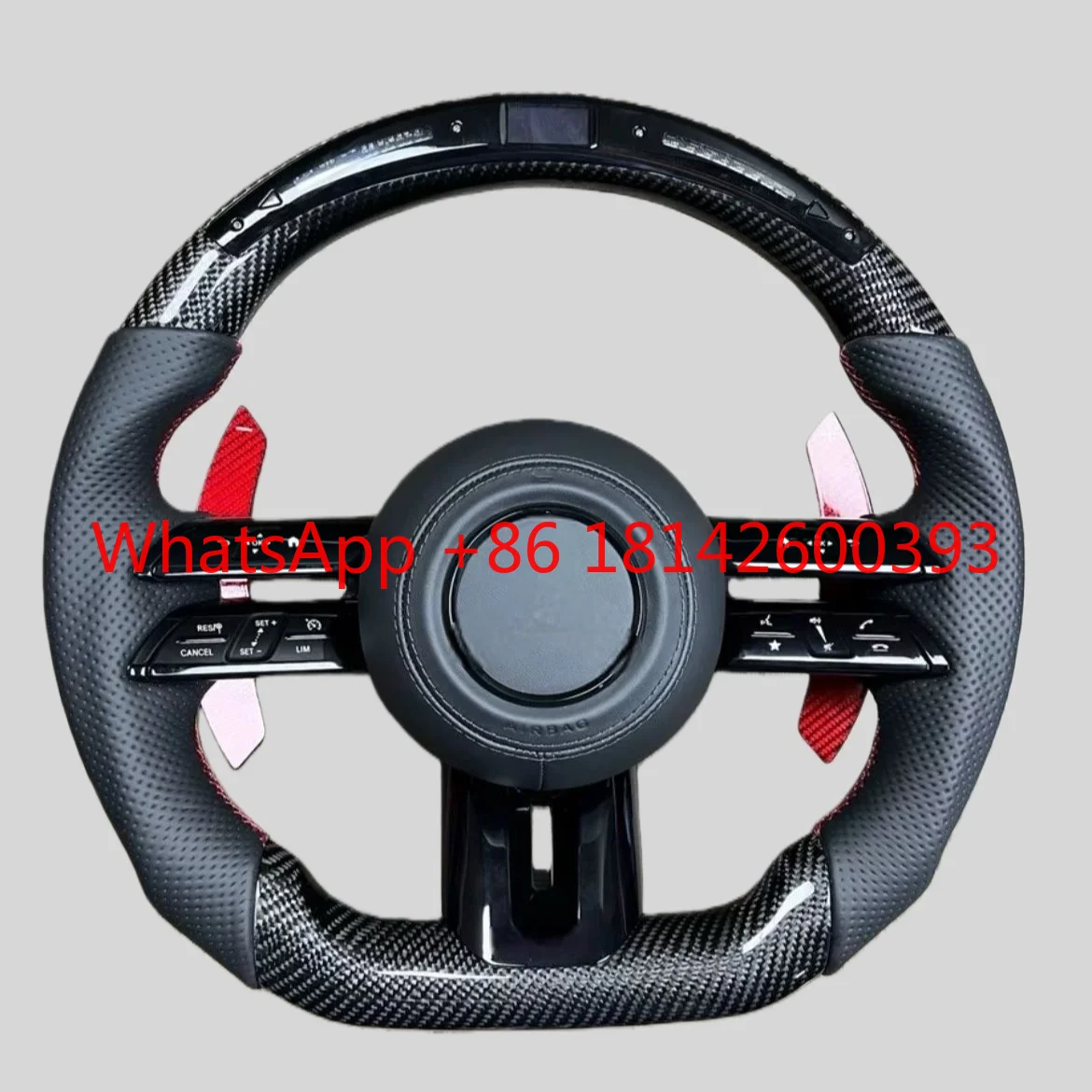 Carbon Fiber Leather Steering Wheel With LED Display & Shift Paddles Fit A45 CLS W176 C63 W204 CLA W212 W207 W218 W117