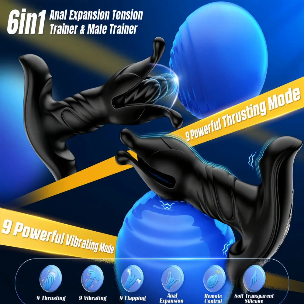 Prostate Massager Vibrator Sex Toys Men Anal Plug 9 Tension Shock Flapping Thrusting Vibrating Butt Plug for Gay Adult Toy - view 5