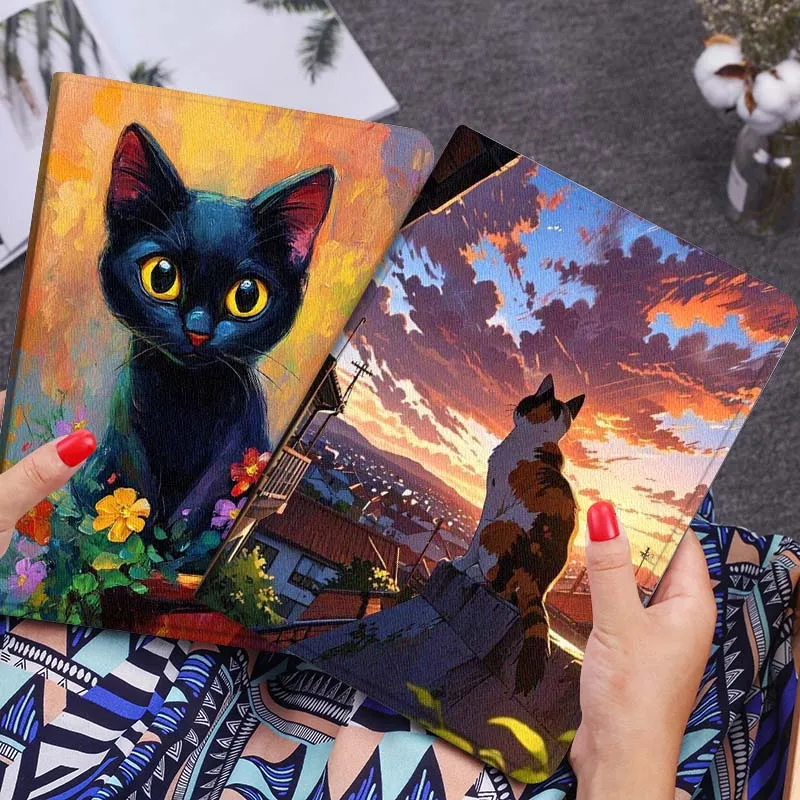 

Cat Sunset Popular Art For Xiaomi Mi Pad Mini 4 5 6 7 SE Pro Plus Redmi Pad 2 SE 2025 8.8 11 Foldable Tablet Case Gift