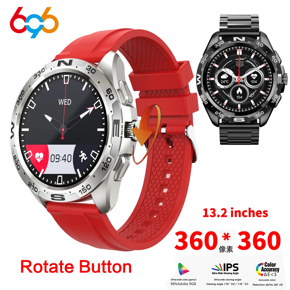 2022 1.32 inches 360*360 pixels Smart Watch Men Bluetooth Call Custom Dial Rotating Bezel Smartwatch Waterproof For Android IOS