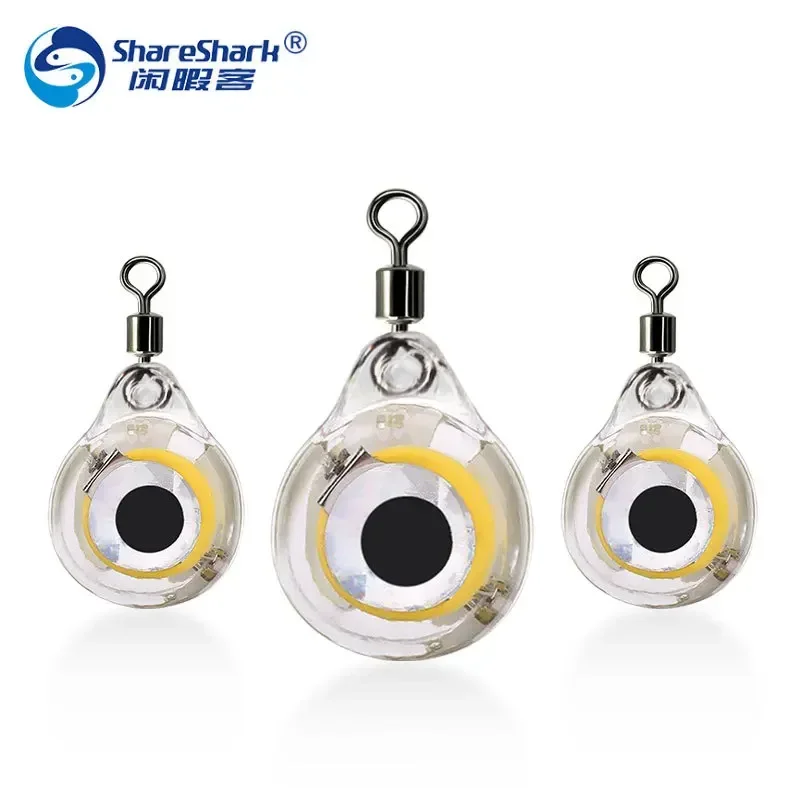 Fishing Gear Fish Eye Hairtail Mini Underwater Fish Luring Light Fish Lamps Night Fishing Waterproof Button FishGathering Lamps