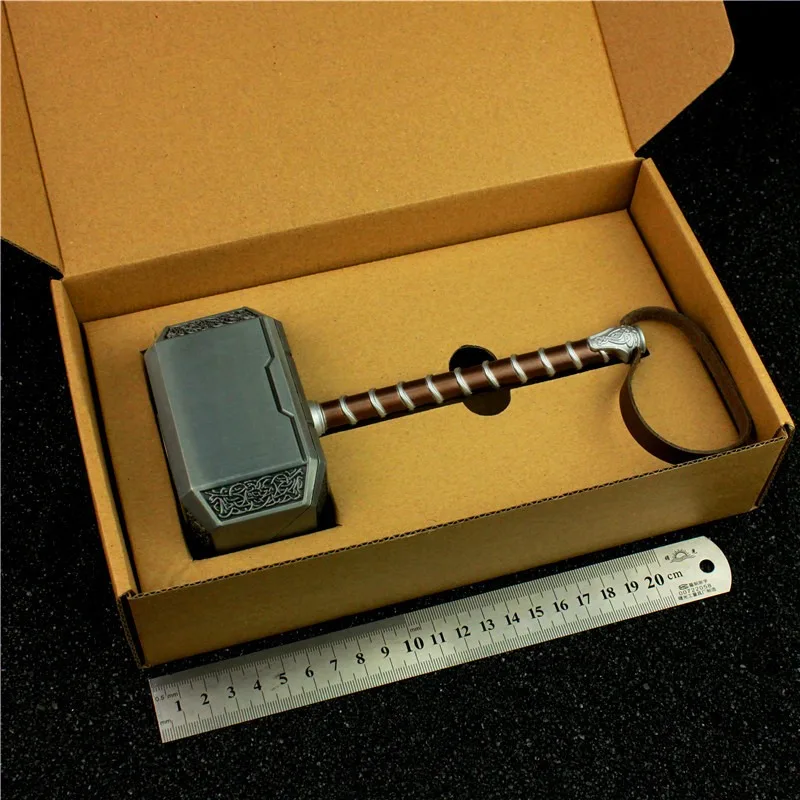 Figuras de acción de superhéroes de Los Vengadores, modelo de aleación de Thor Mjolnir de Marvel, 20cm, adorno de cobre plateado, juego de regalo, Juguetes