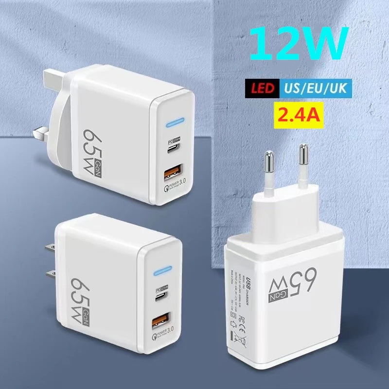 12 واط PD شاحن الهاتف المحمول 2.4A LED شحن رئيس مناسبة لابل 17 هواوي Xiaomi شحن سريع رئيس شاحن السفر 2026