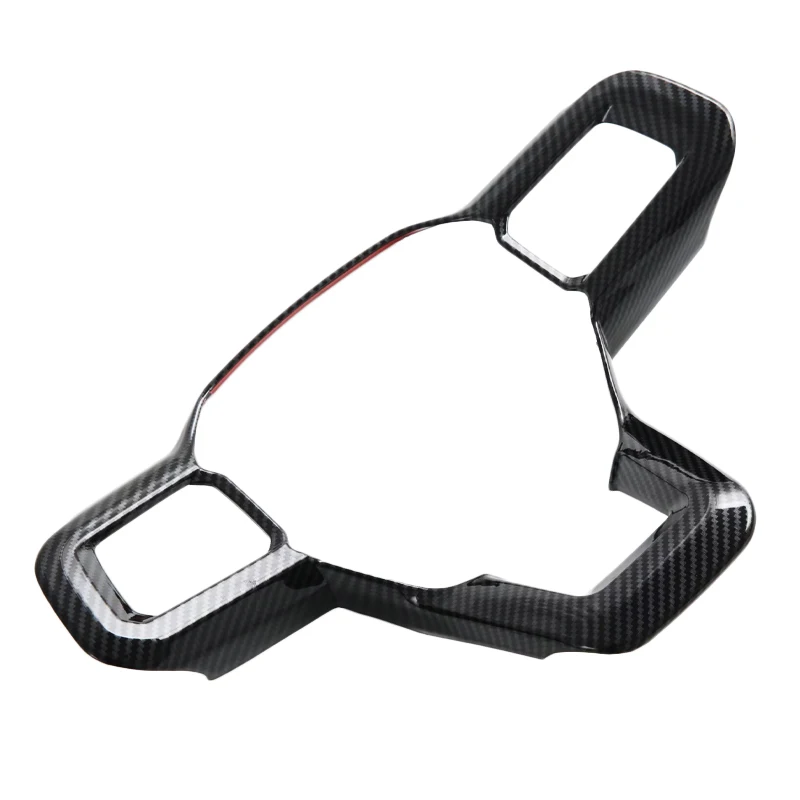 

For Ford Mustang 2024 2025 ABS Carbon fiber Interior Steering Wheel Cover Trim ABS Car Accessories