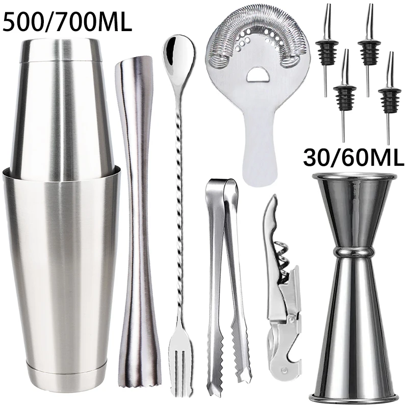 2025 New Boston Stainless Steel Cocktail Shaker Mixer Wine Martini Shaker For Bartender Drink Party Bar Tools Set