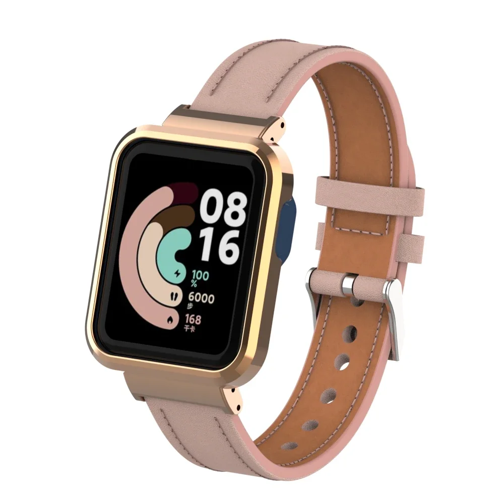 Leather Strap For Red Xiaomi Mi Watch 1/2 Lite Poco Watch Bracelet For Redmi Watch1/2 Lite Wristband Belt Smartwatch Accessories