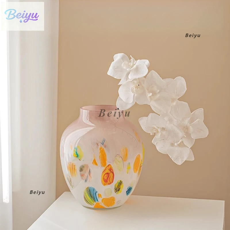 

Ваза, орнамент, цветочная композиция для гостиной, свет, роскошная высококачественная стеклянная гидропоника, розовый дизайн, ниша, обеденный стол, подарок