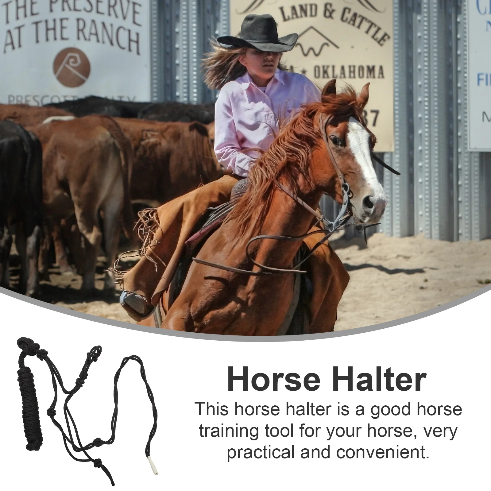 الحصان الرسن جديلة المحمولة مقاومة للاهتراء عقدة قاسية القماش التدريب الرسن الحصان إمدادات الثدي طوق الغربية #1