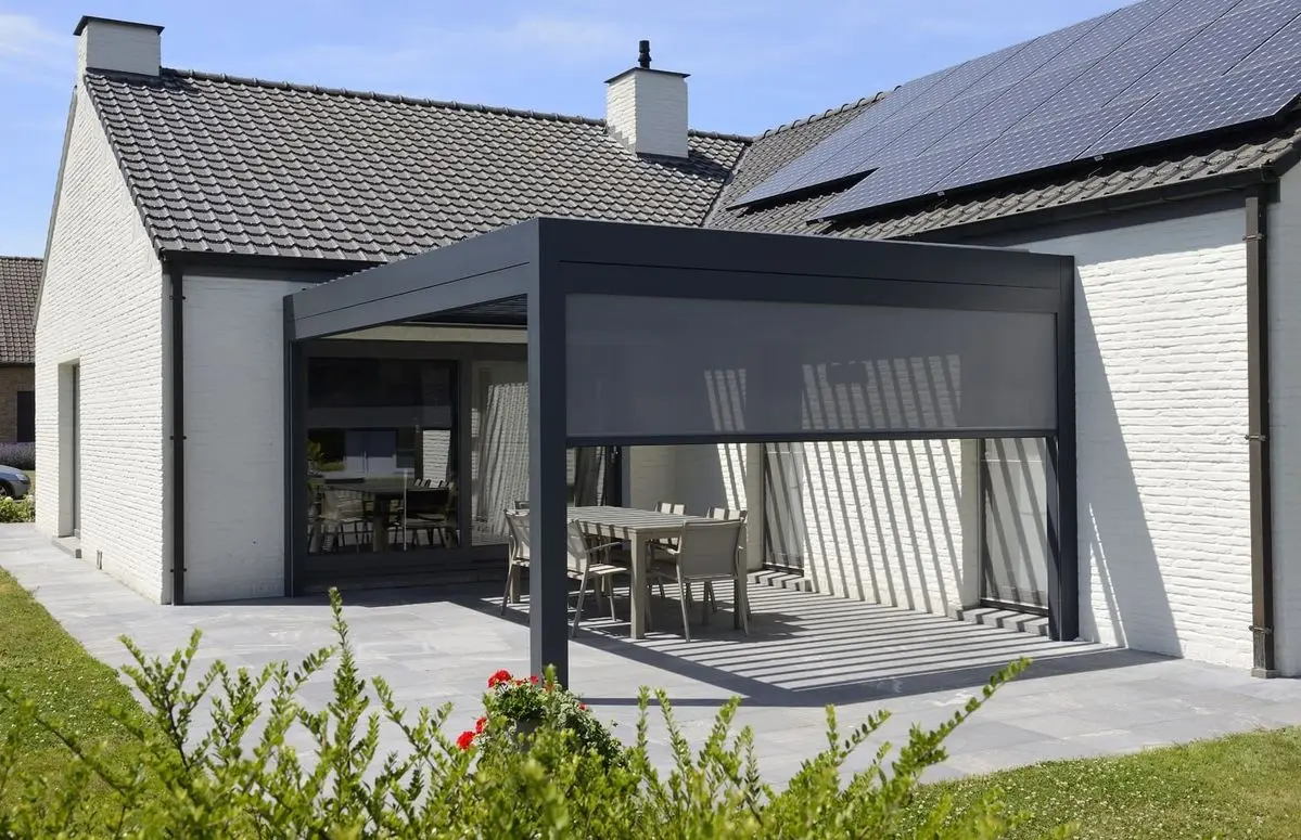 

4X6 3X6 Водонепроницаемый беседка с навесом, беседки, современные выдвижные индивидуальные открывающиеся жалюзи на крыше, павильон, садовая биоклиматическая беседка