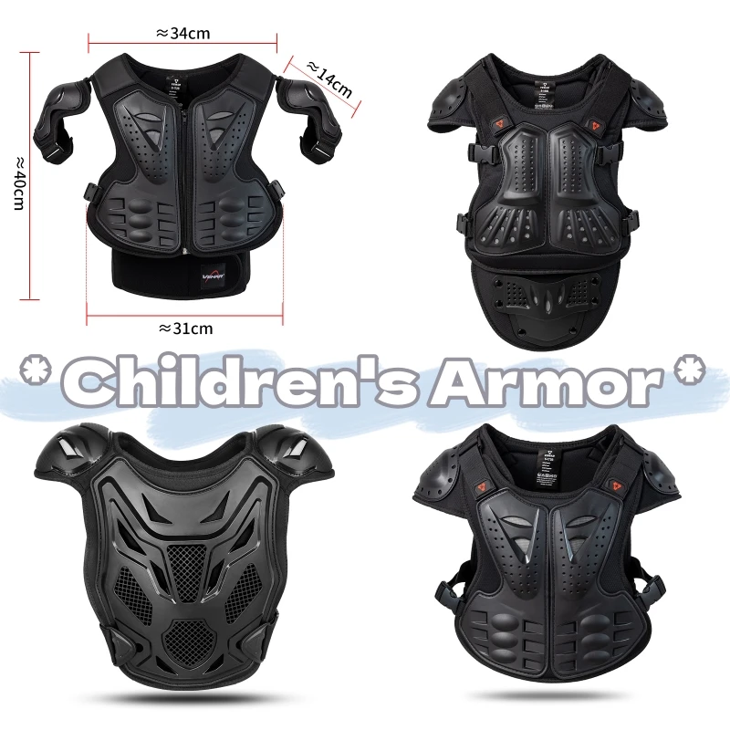 

Kids Motorcycle Armor Dirt Bike Chest Back Protector Armor Motocross Children Protective Gear Skating Bicycle Armor