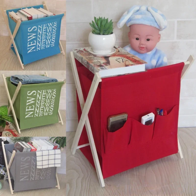 

Folding Magazine Storage Rack, Fabric Alphabet Book Holder, Home Organization Basket, Medium Storage Solution, Foldable Rack