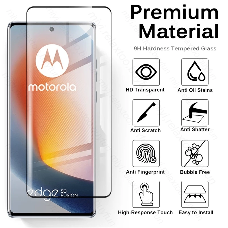 For Motorola Edge 50 Fusion 5G Glass 8 In 1 Tempered Glass Curved Screen Protector Moto Rola Edge50 Pro Ultra 2024 Camera Glass