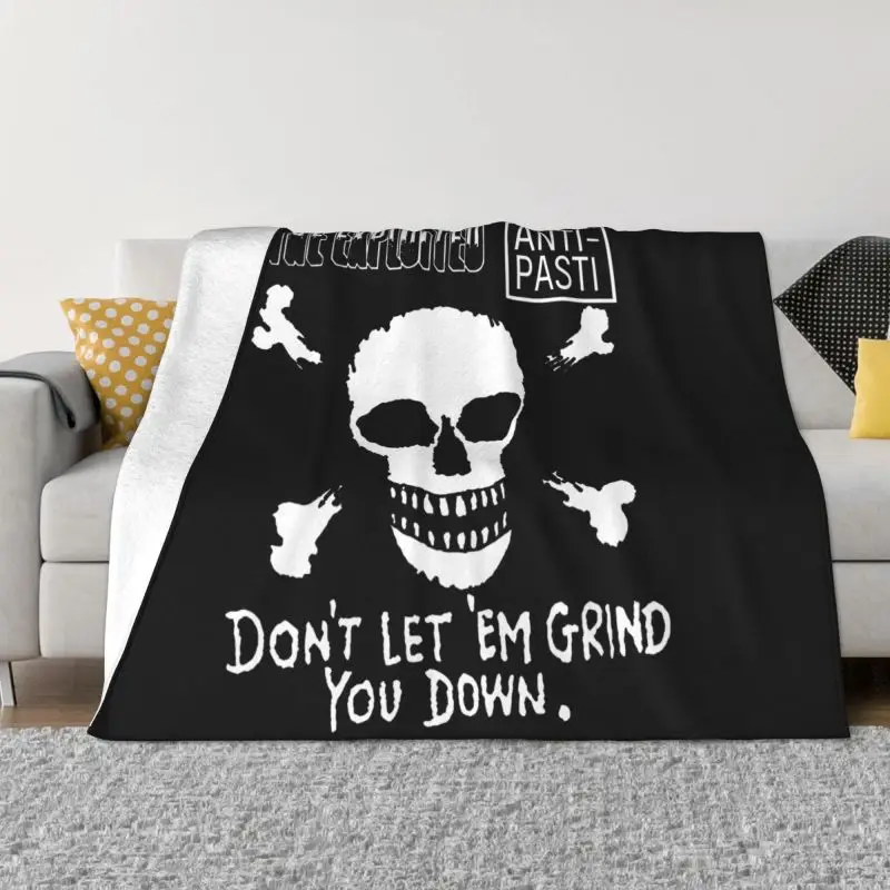 The Exploited Anti Pasti Skull Crossbones Punk Rock Blanket Winter Bedroom On The Sofa Cover Blanket Sofa Decorative