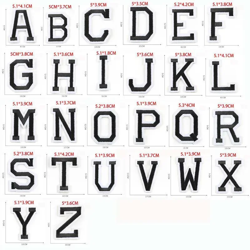 26PCS/Small A~Z Coloured Alphabet English Letters Clothes Stickers,Fabric Applique Iron On Patch Embroidery Sewing Supplies