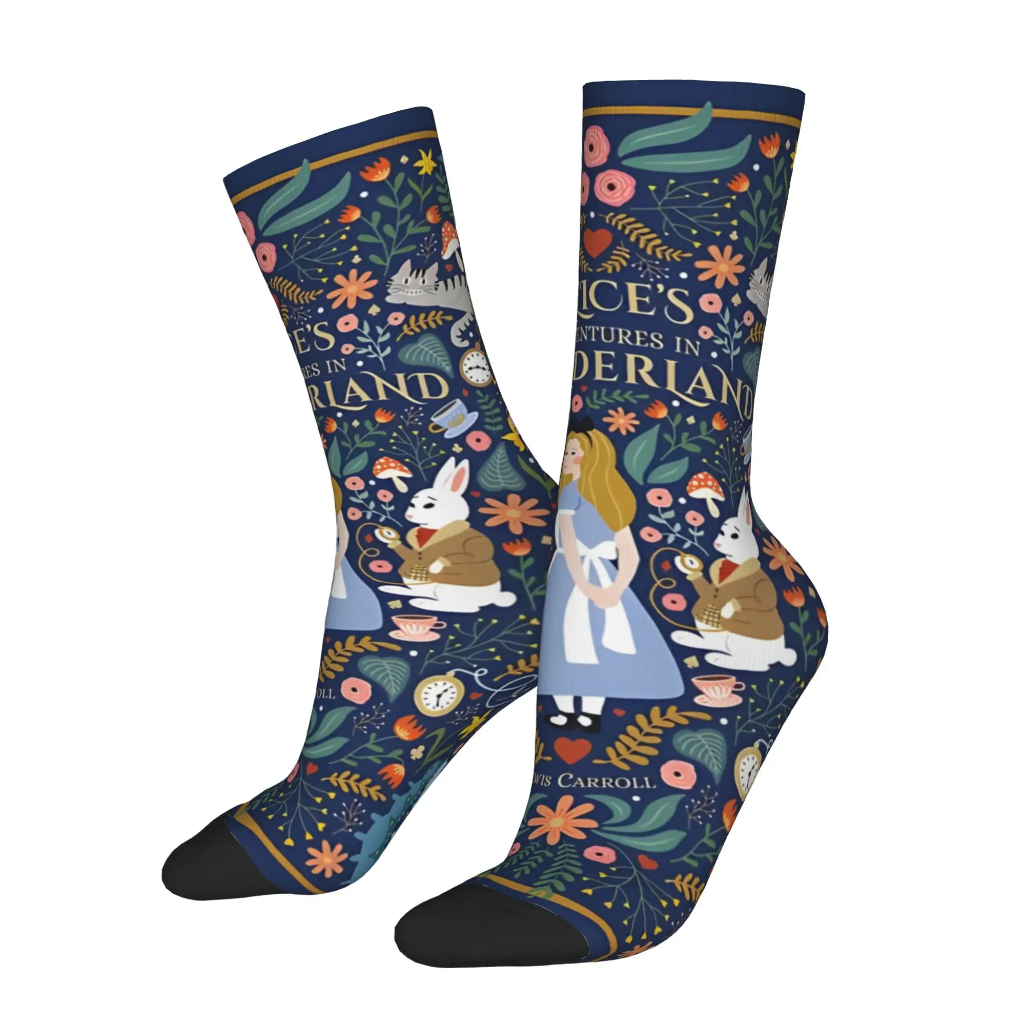 

Забавные носки с принтом «Алиса в стране чудес» в стиле хип-хоп, качественные мужские носки с узором, повседневные мужские носки