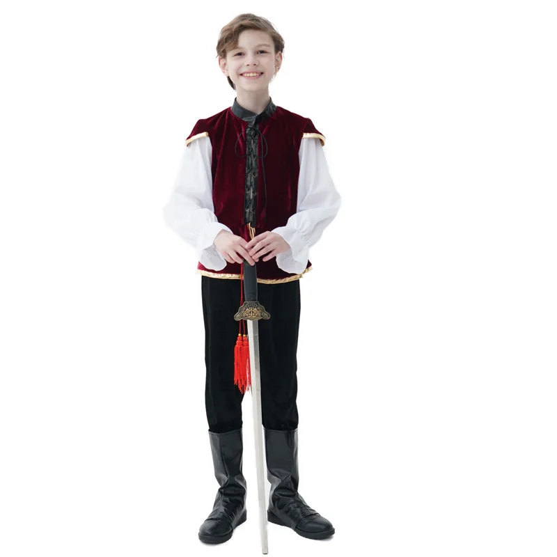 

European Medieval Aristocratic Costumes Boys and Children German Traditional Clothes Halloween Cos Prince Casual Wear