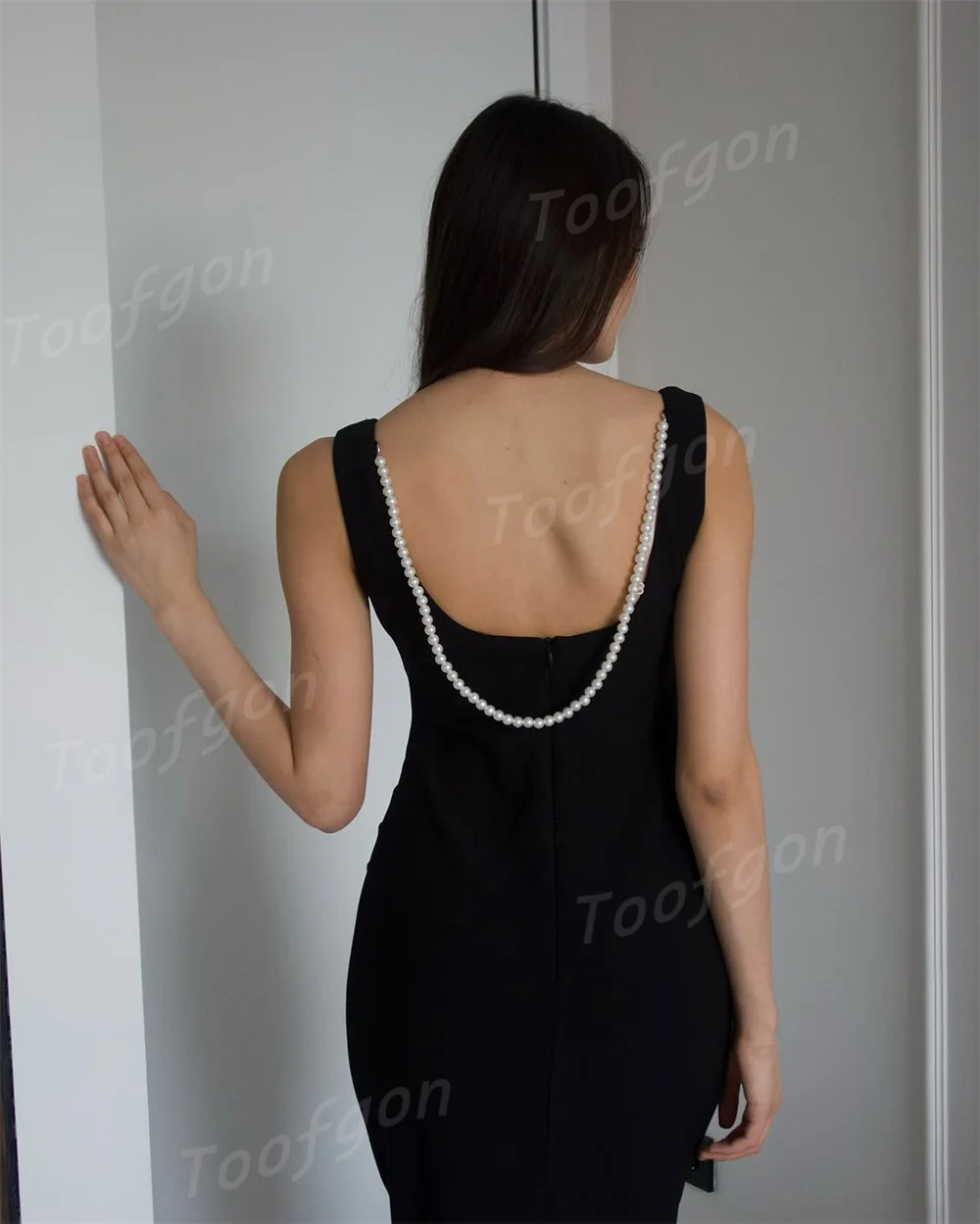 Toofan Простые милые вечерние платья с широкими бретелями и жемчугом, расшитые бисером, женские платья для выпускного вечера, вечернее платье для дня рождения по индивидуальному заказу