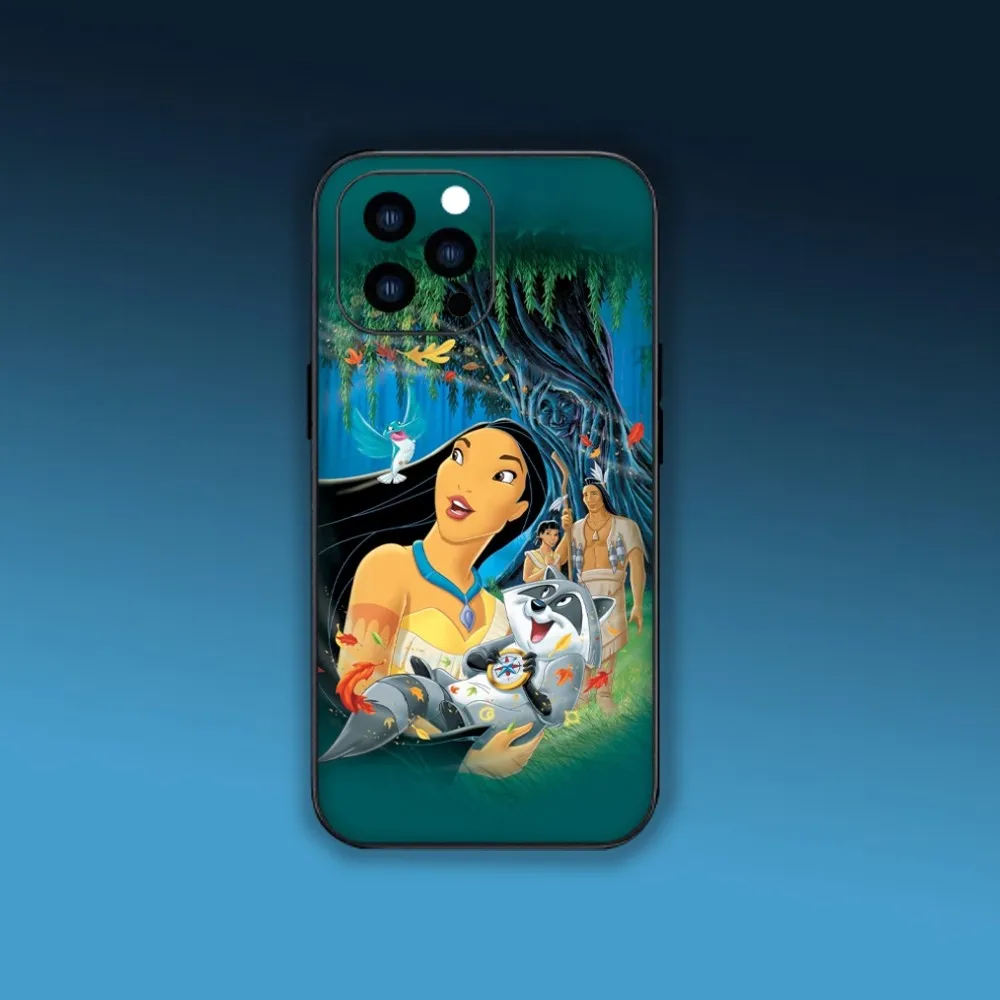 MINISO  Pocahontas Cartoon Phone Case For Samsung S24 S23 S22 S21 S20 Plus Ultre Note S20 FE Black Case