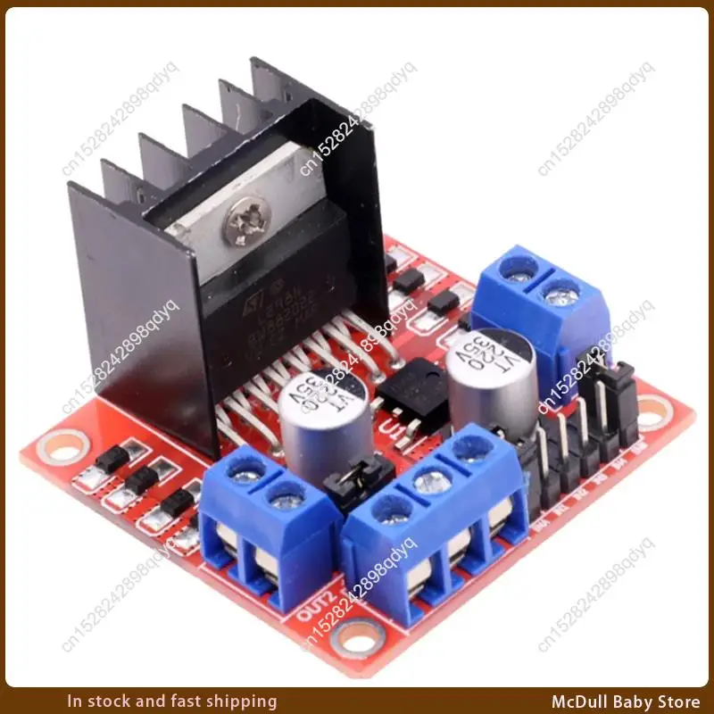 ABJA-L298N Modul Dual H-Brücke Schrittmotor Treiberplatine Modul 2A/25W, geeignet für Roboter und Smart Cars